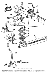 XS650SE-11 - 1978 Front master cylinder-brake hose