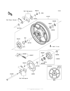 EX250 Заднее колесо и цепь