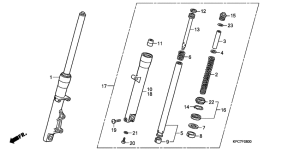 XL125V Вилка передней оси