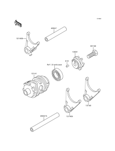  Gear change drum / shift forks