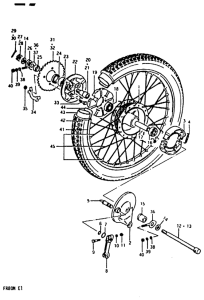 FR80 Rear wheel complete assy