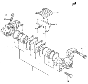 GSX600 Задний суппорт