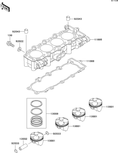 ZX600 Цилиндр и поршни