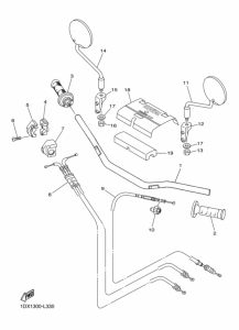 WR450F Рулевой рычаг и кабель