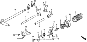 CR80R Shift drum + shift fork