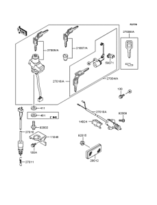 EX250 Замок зажигания