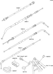ZR750 Тросы управления