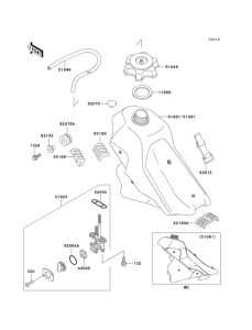 KLX300R Топливный бак