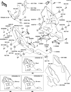 ZX600 Cowling lowers(1 / 2)(zx600-f2)