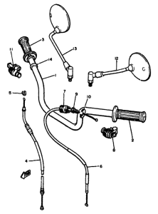 XS1100 Handlebar. cable
