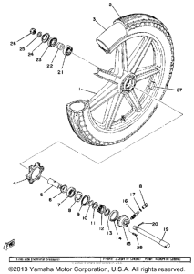 XS500E Переднее колесо