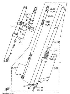 XV250 Передняя вилка