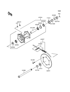 KLX250 Заднее колесо и цепь