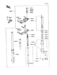 VN750 Передняя вилка