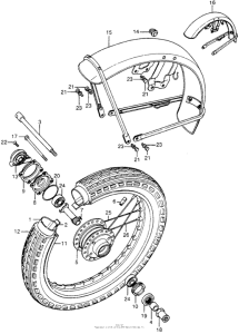 CB400 Front fender + wheel