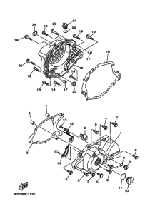 TW125 Crankcase cover ass`y  (v