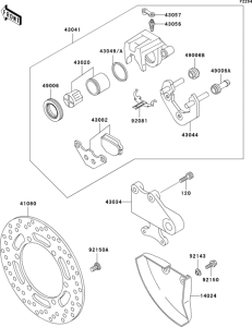 KLE500 Задний тормоз