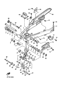 XT600E Задний рычаг и подвеска