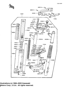 KZ1100 Вилка передней оси