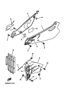 YZ80 YZ80H Крышка боковая & oil tank