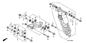 XL700V (ABS) Rear cushion