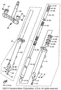 XV750E Передняя вилка
