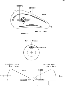 VN800 Наклейки (синие)