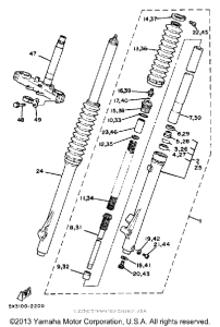 YZ100J Передняя вилка