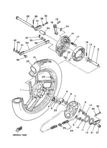 TZR125 Заднее колесо в сборе