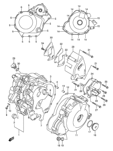 SV1000 Crankcase cover ass`y  (v