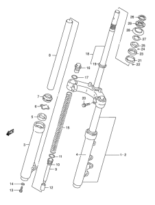 AN125 Вилка передней оси