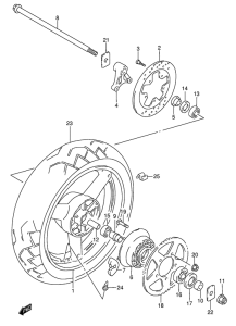 GSX750 Rear wheel complete assy