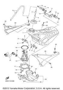 YZ450FAB Топливный бак
