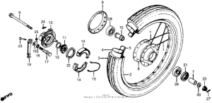 NC50 Front wheel + front brake panel