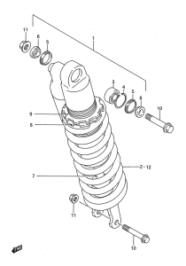RM125 Абсорбер удавный в сборе задний