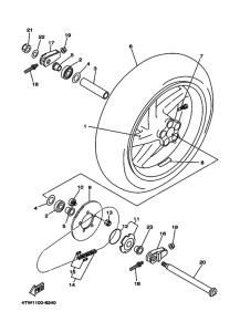 TZ250 Rear wheel complete assy