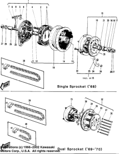  Rear hub / brake / chain