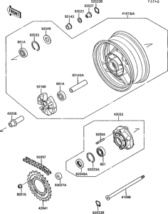ZX1000 Задняя ступица колеса