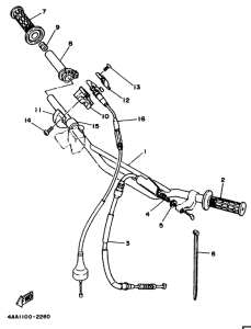 WR500ZD Steering handle. cable