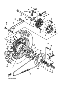 XV250 XV250V Rear wheel complete assy