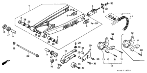 CR250R Rear fork / drive chain