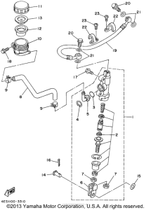 YZ85P Задний торм цилиндр
