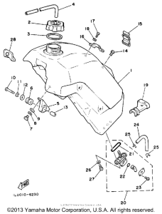 YZ250U Топливный бак