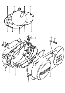ZR50 Crankcase cover ass`y  (v