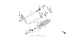 NSR50R Gearshift drum + gearshift fork