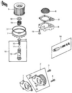 KZ440 Насос масляный  / фильтр масляный