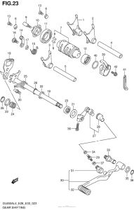 DL650 (ABS) Механизм  переключения передач