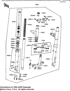 KZ1100 Вилка передней оси