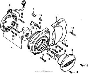 XL125 Left crankcase cover + alternator