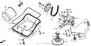 VF700F Oil filter + oil pan + oil pump